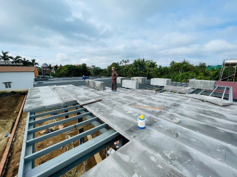 Thi công sàn Chùa Phước Chánh Đăk Lăk